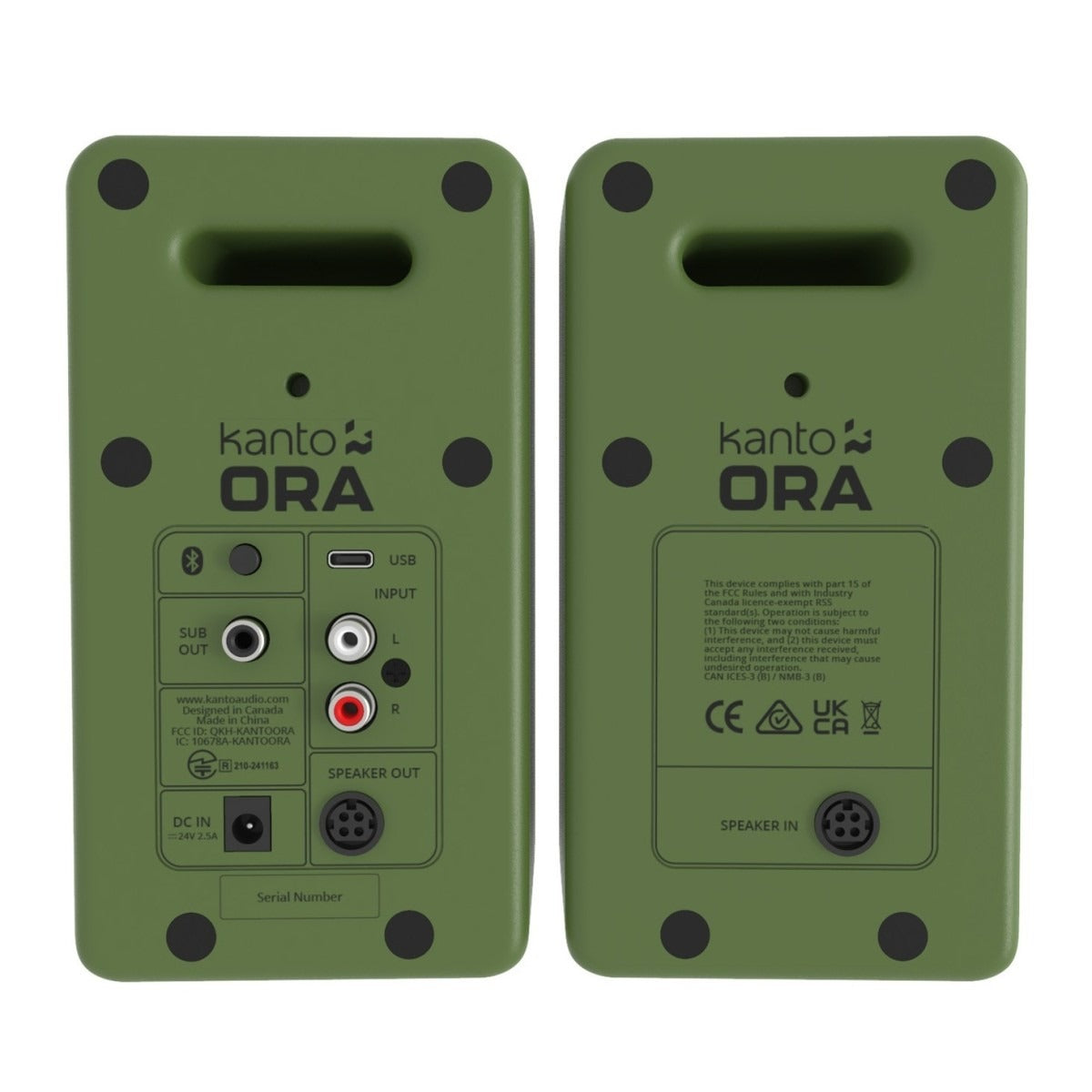 Kanto Ora Powered Reference Desktop Speakers with Bluetooth, Moss
