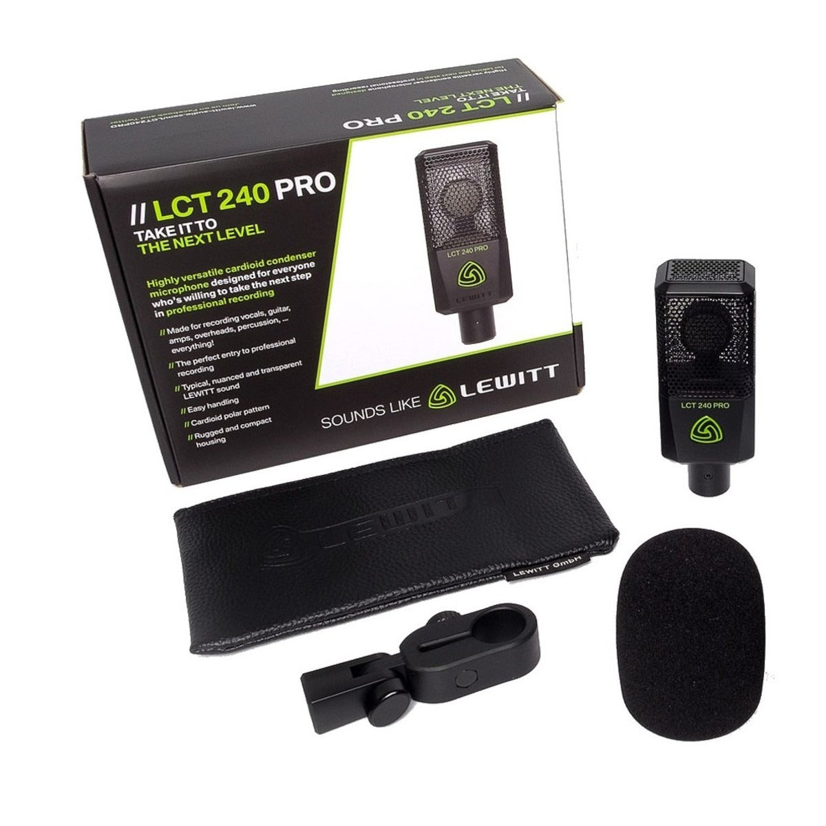 Lewitt LCT 240 PRO Large-Diaphragm Condenser Microphone, Black