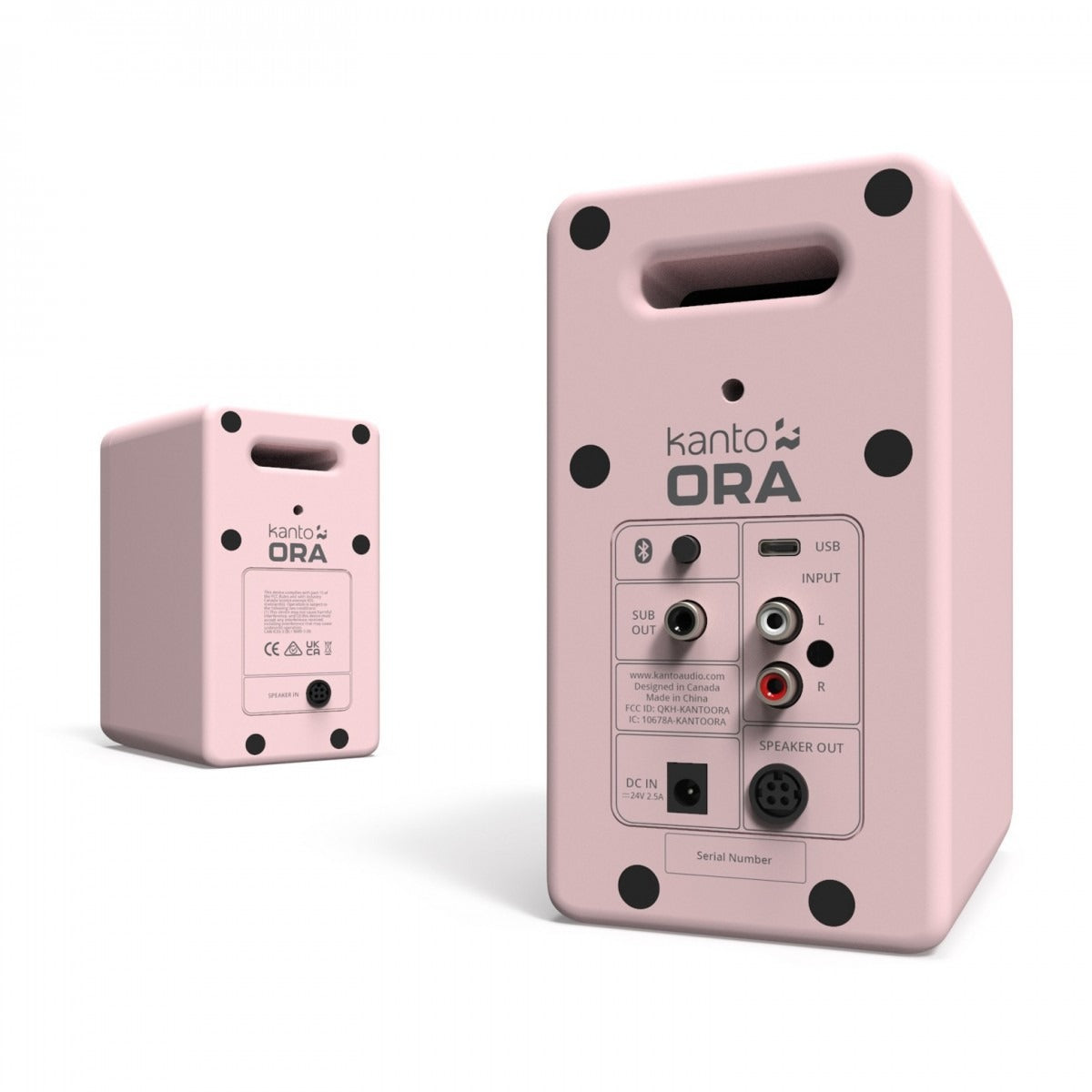 Kanto Ora Powered Reference Desktop Speakers with Bluetooth, Matte Pink