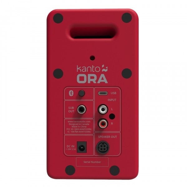 Kanto Ora Powered Reference Desktop Speakers with Bluetooth, Matte Red