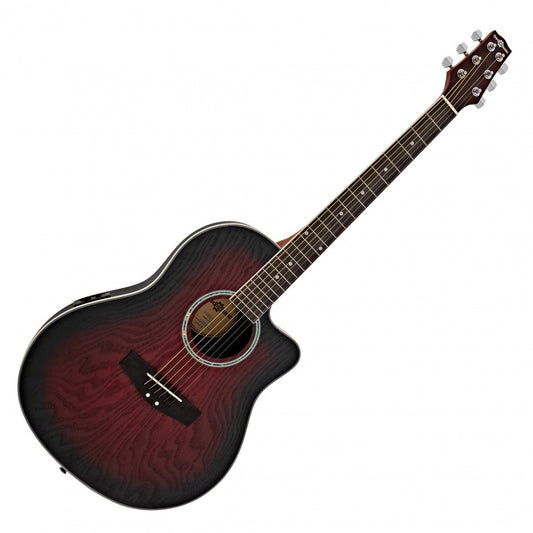 Deluxe Roundback Electro Acoustic Guitar, Red Burst