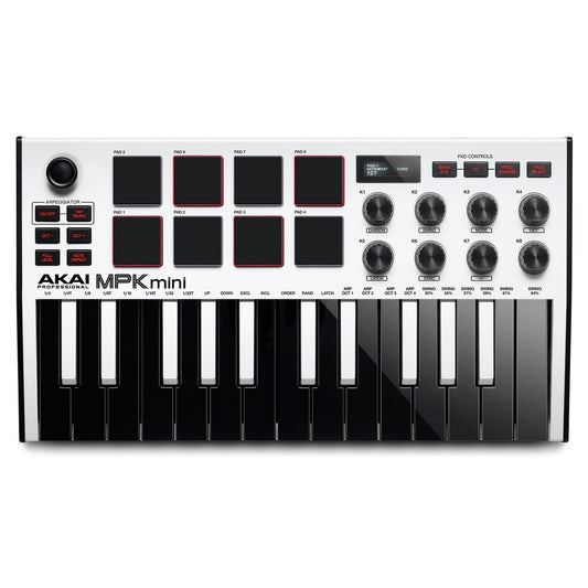 Akai Professional MPK Mini MK3 Laptop Production Keyboard, White